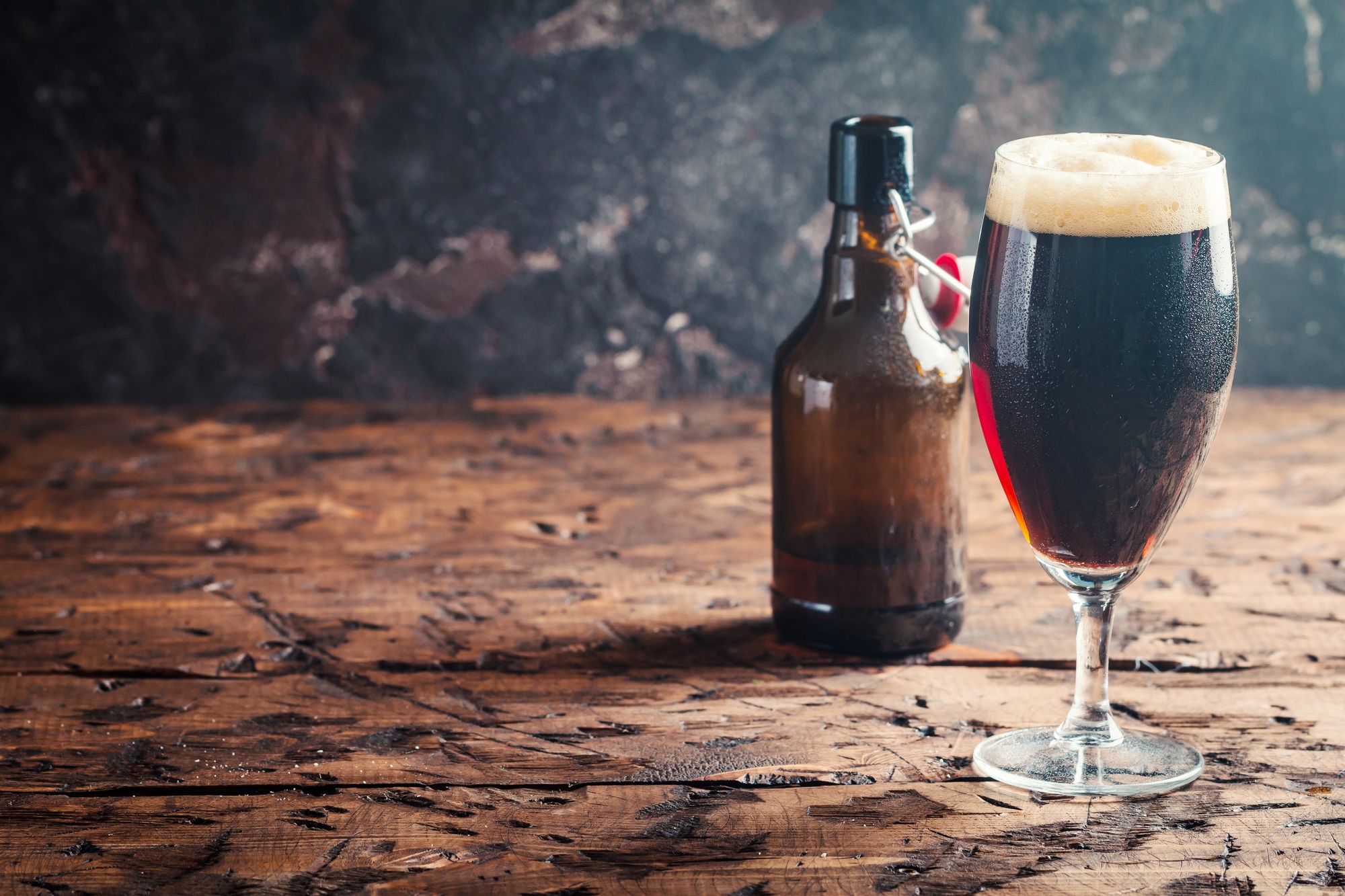 Glass of dark beer